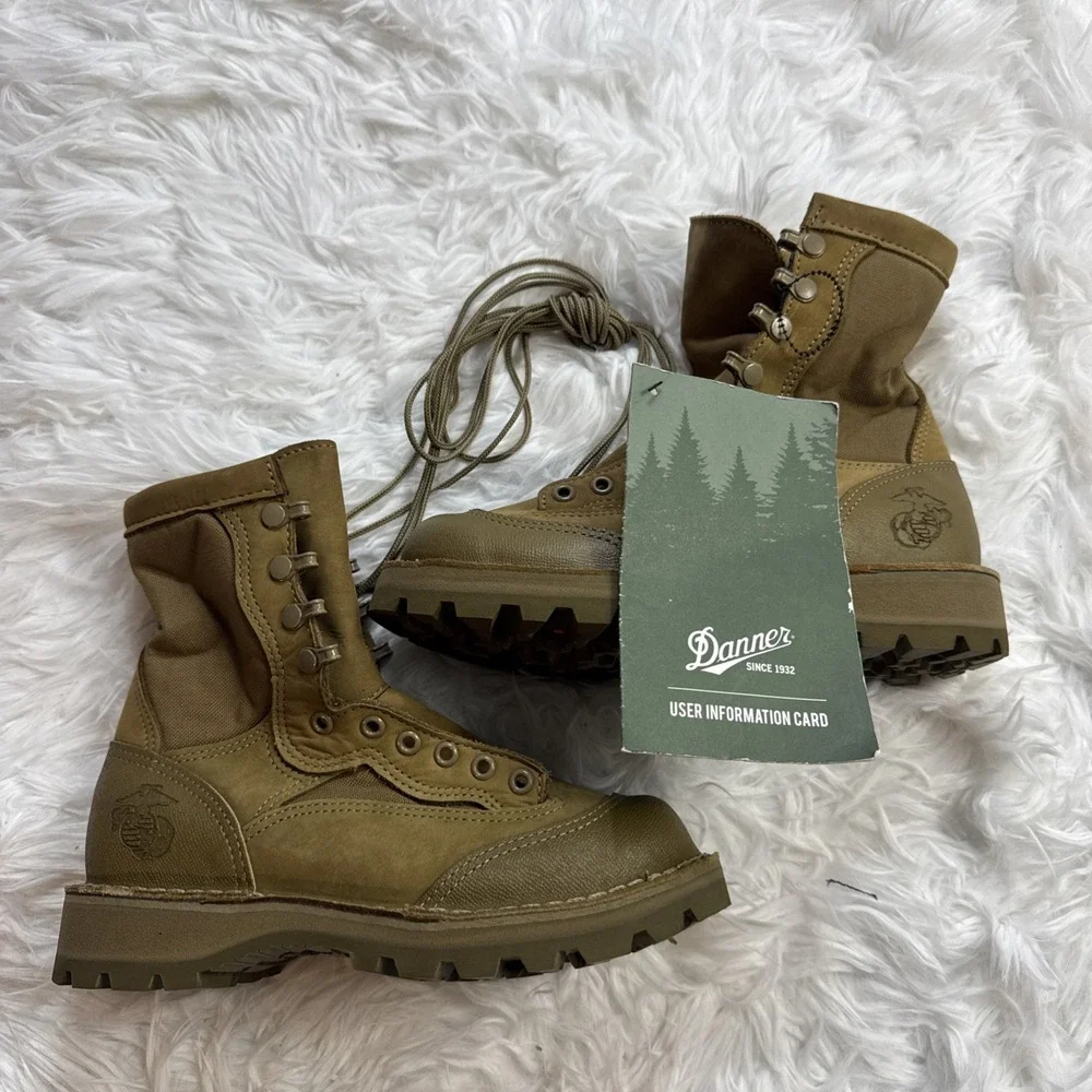 Danner USMC RAT Combat Boots‎ Hot Weather Men's Size 4 Wide Beige Tan Marine New